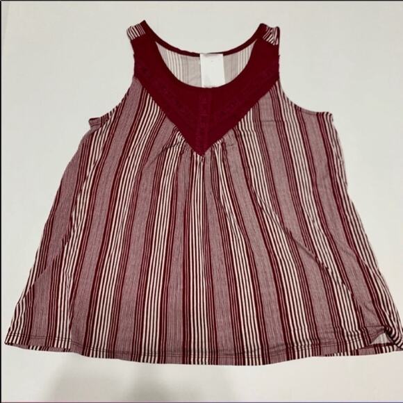 MAURICES Boho Cranberry Sleeveless Blouse Embellished Accents Size Medium - Picture 5 of 8
